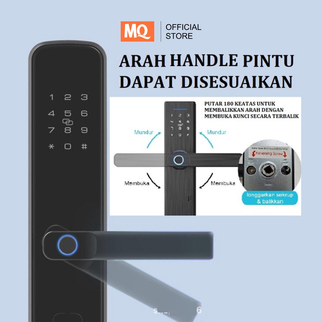 MQ kunci pintu elektronik Smart Door Lock Cerdas Sandi Sidik Jari