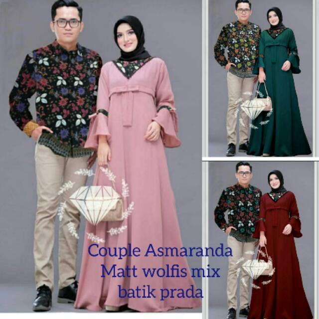 Batik Couple Syar'i Terbaru Couple Asmaranda Set Baju Couple Pasangan Cewek Cowok