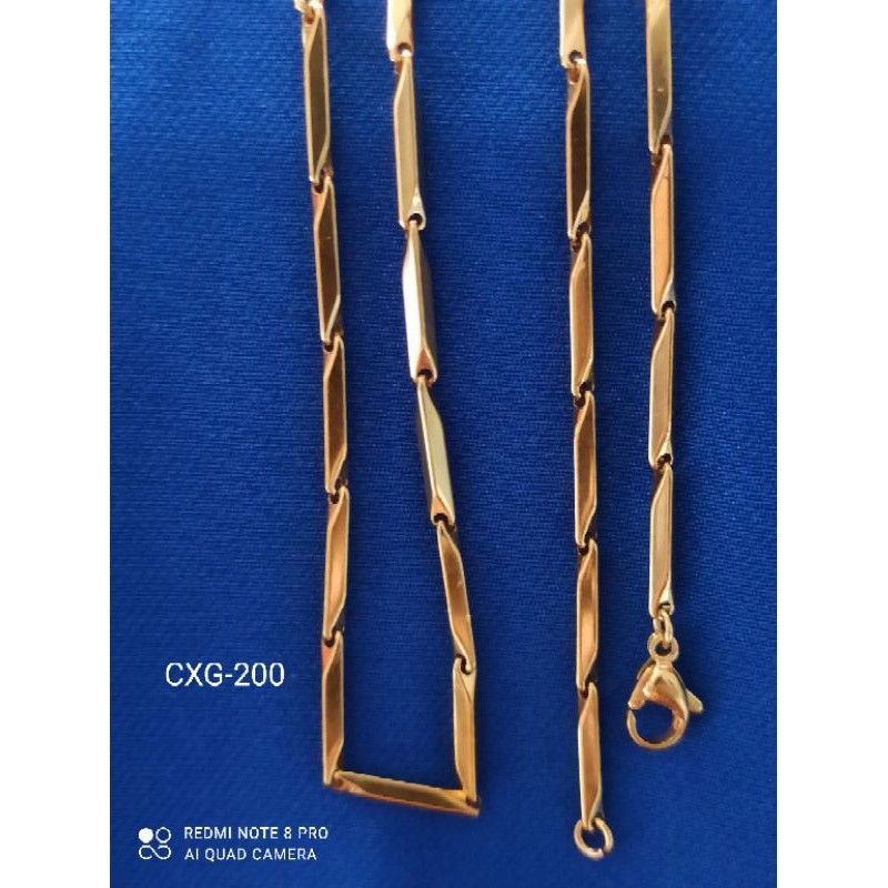 KALUNG TITANIUM MODEL PADI CXG 200 WARNA EMAS