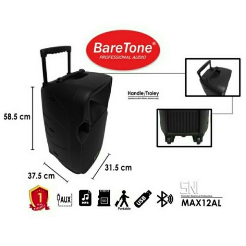 Portable Speaker wireless Baretone Max 12AL speaker