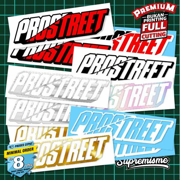 Stiker Prostreet / Stiker Pro Street / Cutting Stiker 10cm 12cm 15 20cm Glossy Waterproof