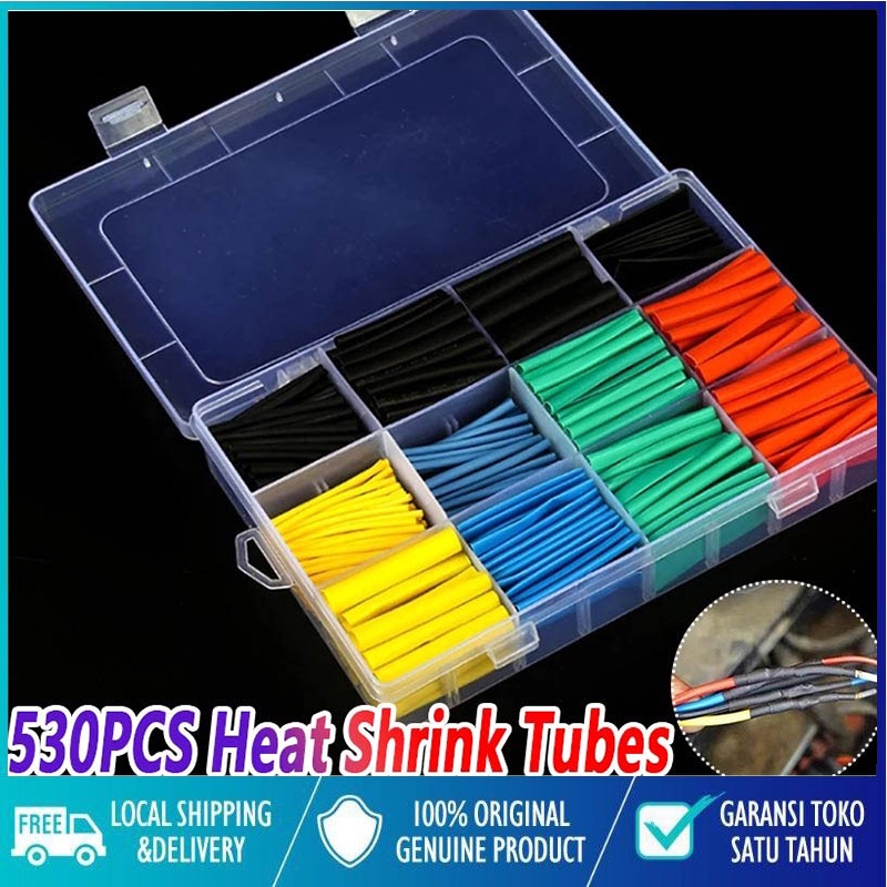 530PCS HEAT SHRINK TUBE SELANG BAKAR KABEL ISOLASI BAKAR / Selang Bakar Warna Warni /Heat Shrink Tube Isolasi Bakar Kabel Selang Bakar Selongsong Bakar