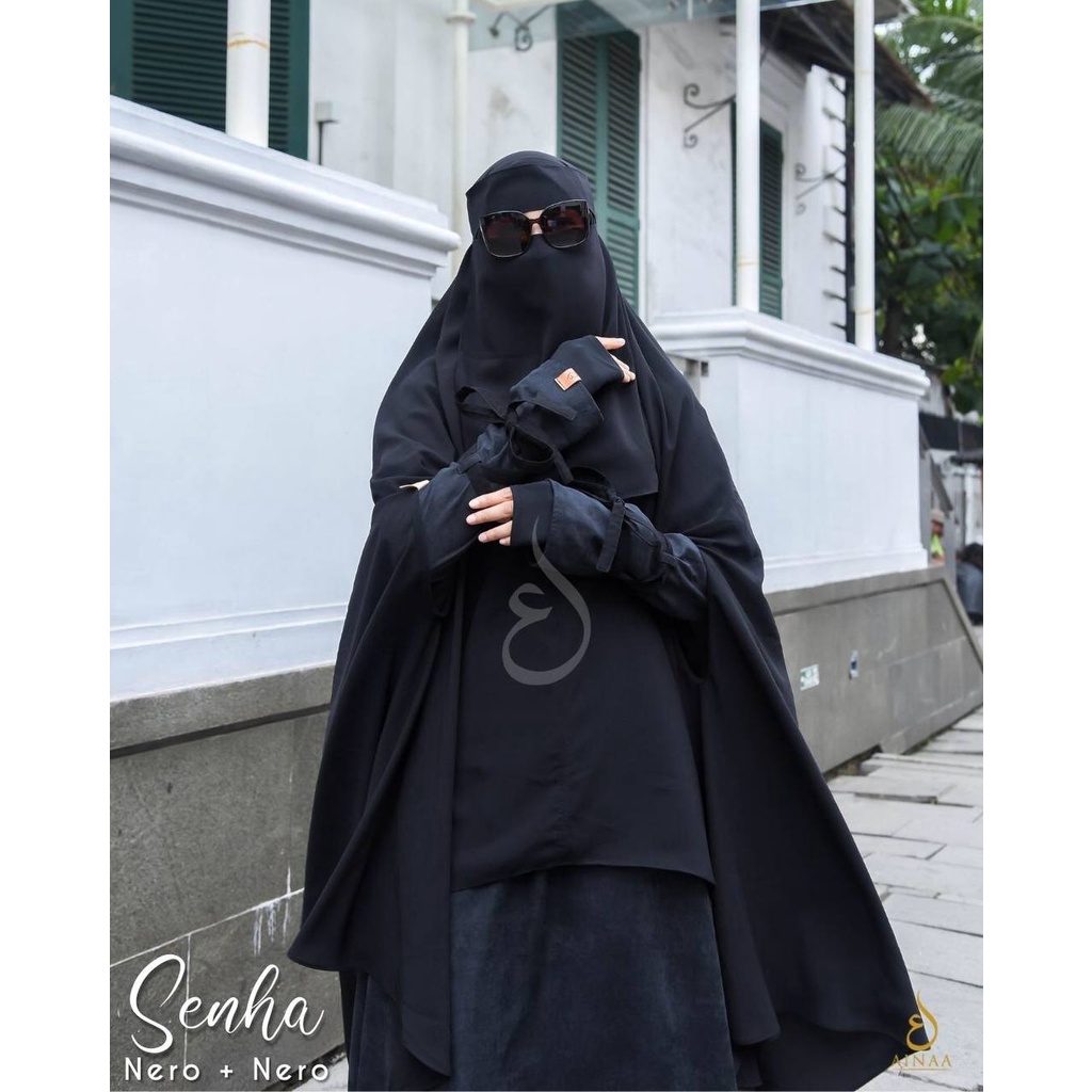 SENHA KHIMAR BY AINAA - BERGO JILBAB HIJAB SYARI BOLONG TANGAN
