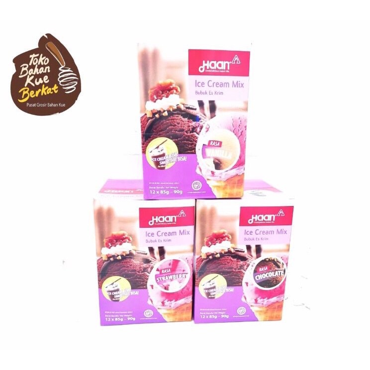 Haan Ice Cream Coklat Strawberry &amp; Vanilla/Sachet