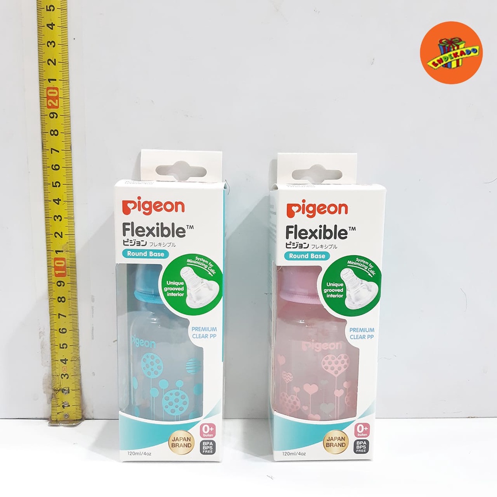 PIGEON FLEXIBLE PP ROUND BASE 120ml - Botol Susu 120ml