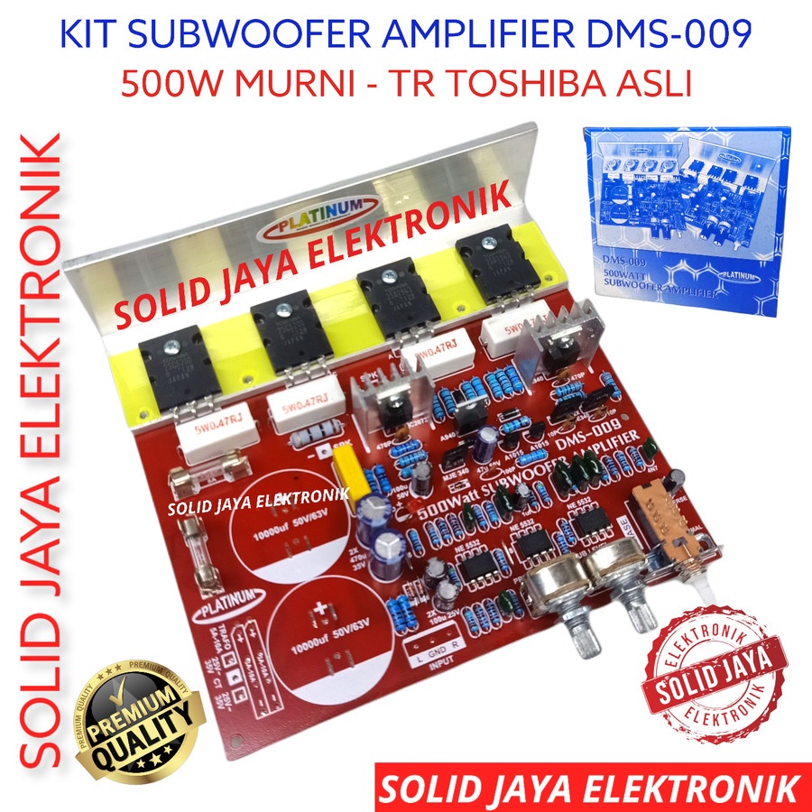 KIT POWER SUBWOOFER 500W DMS 009  DMS-009 PLATINUM TR TRANSISTOR FINAL TOSHIBA ASLI AMPLI SUB AMPLIFIER SUBWOOFER SUBWOFER 500 WATT W DMS 009 DMS009 KIT AMPLIFIER SUBWOOFER SUB PLATINUM ASLI ORIGINAL