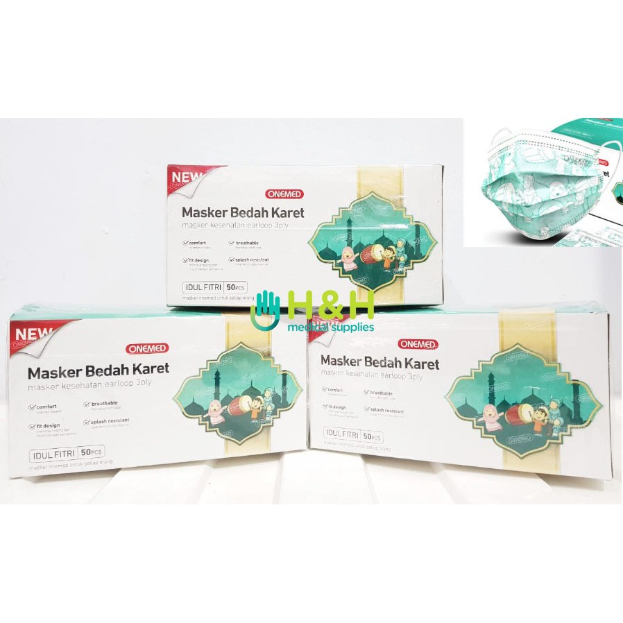 Masker medis Onemed / Masker Earloop 3ply / Masker Onemed Earloop / Masker Bedah Kesehatan / Surgical Mask / Masker 3ply / Masker Bedah 3ply / Masker Mask