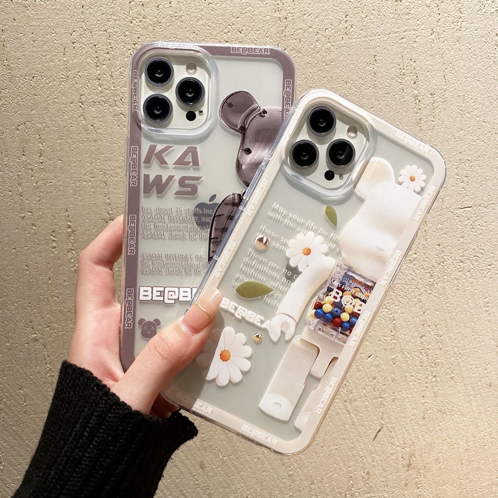 Casing iPhone 7 Plus 8 Plus X Xs Xr 11 Pro 12 Pro Max 13 Pro Max Case Beabear Flower Silicon Premium