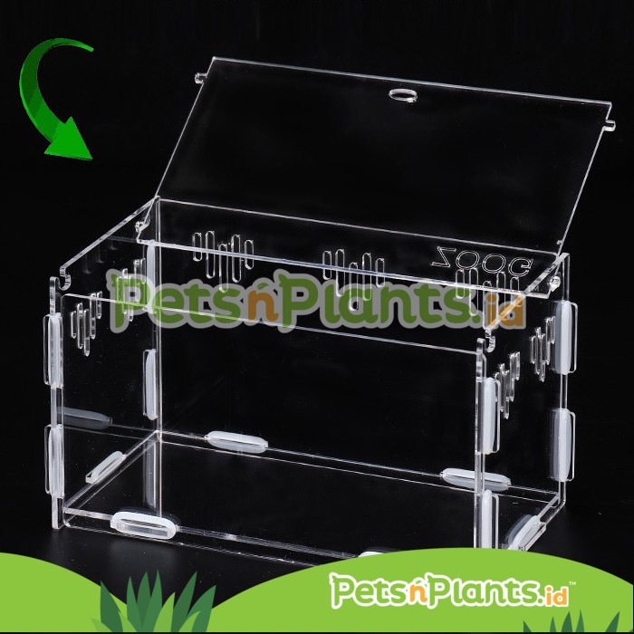 Acrylic Crystal Clear Reptile Cage - Kandang Gecko Iguana Reptil Vivarium Terarium Akrilik Import PnP