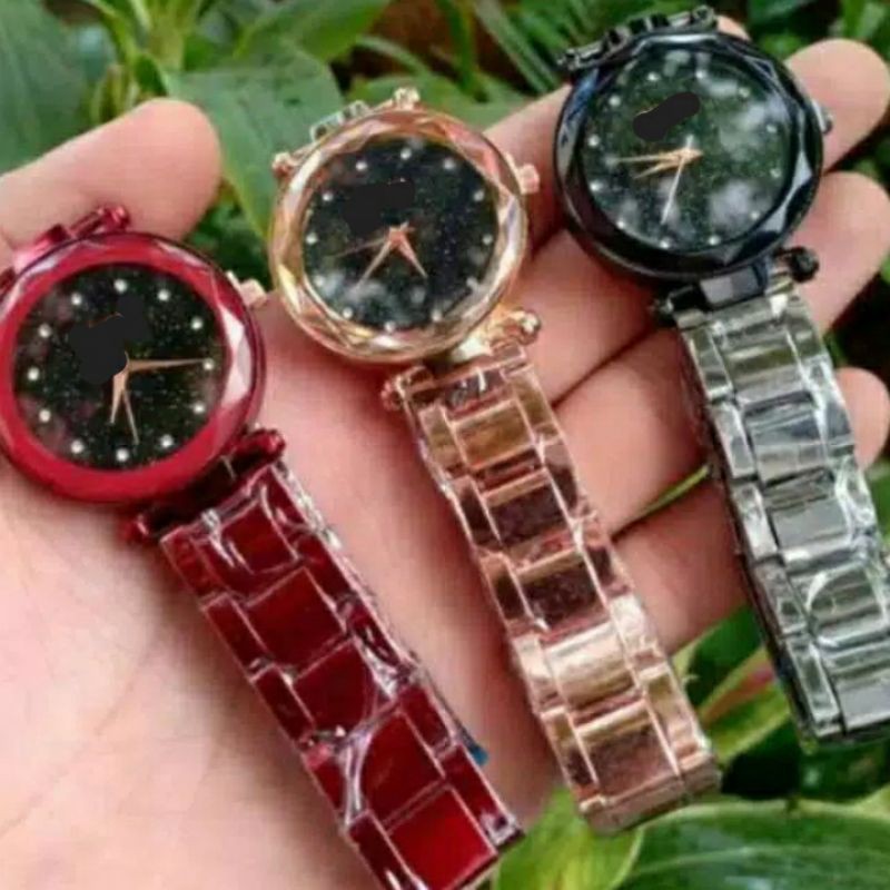 Jam tangan kaca kristal Rante stainless