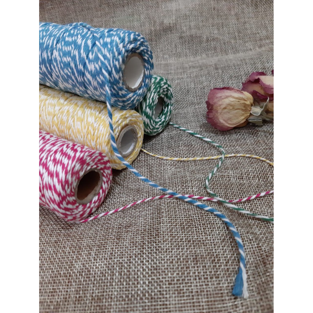 

TALI KATUN KOMBINASI 2 PLY/TWINE COTTON ROPE/DIY WEDDING/GIFT/CRAFT