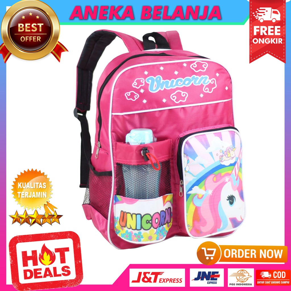 Ready Stock Tas Anak Botol Unicorn Pink Lucu Ekonomis Fashionable Kece Tas Multifungsi Berkualitas