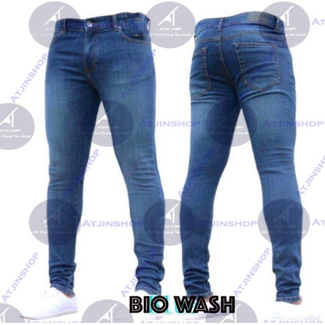 Atjin-Celana Jeans Panjang Pria Model Skinny Fit Bahan Terbaru 2021 [ 4 Warna]