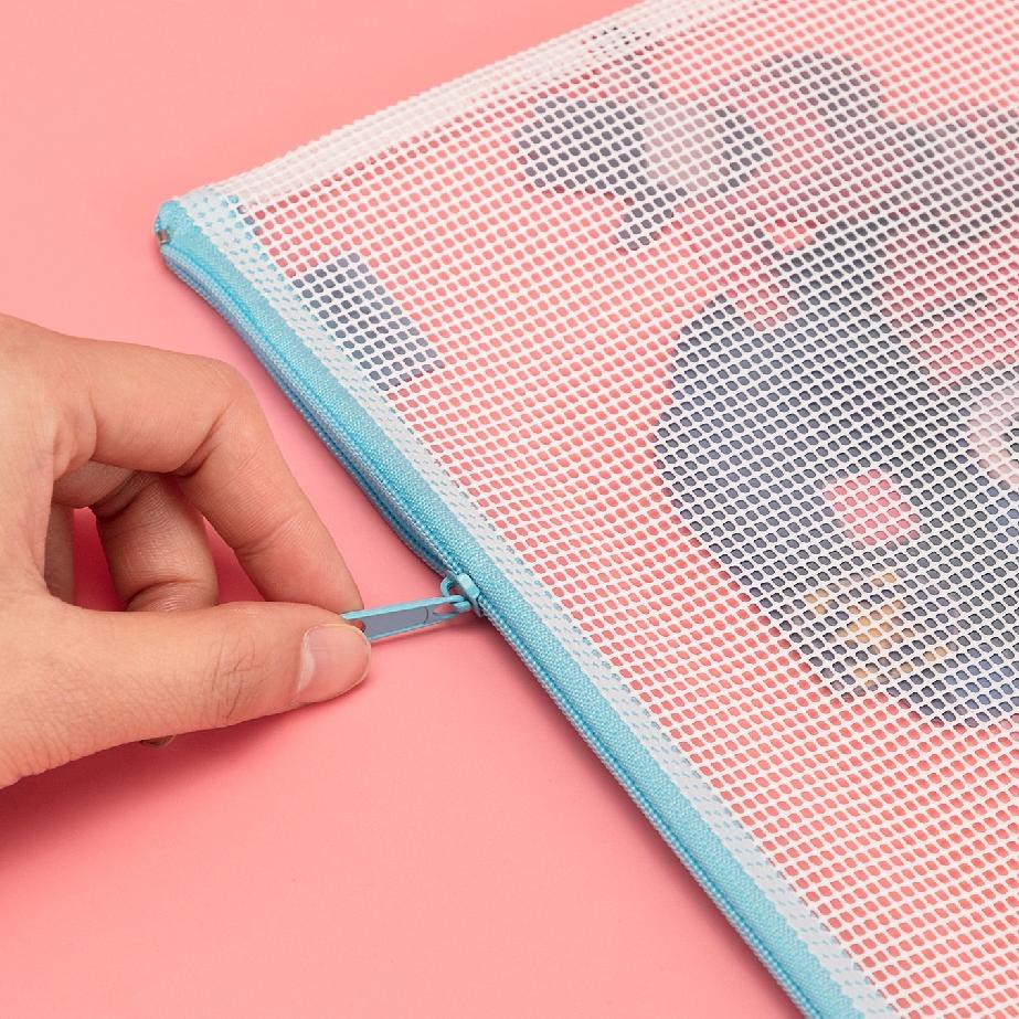 

QMK Deli Super Wings File Bag bahan PVC 0.2MM + 0.5mm nilon mesh A4 12 lembar 3 warna EZ Ready