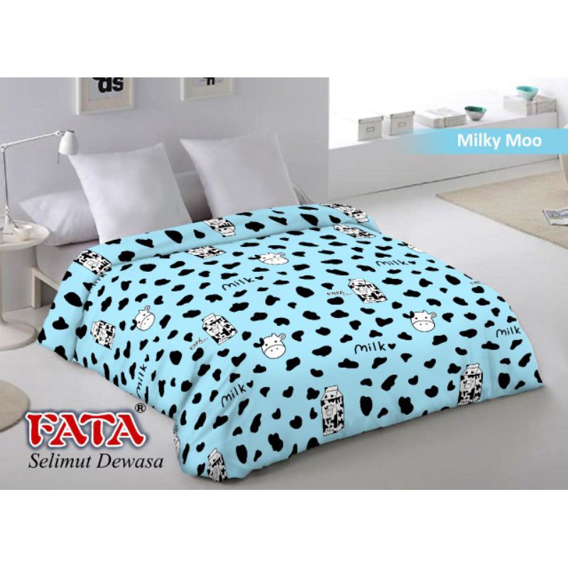 SELIMUT BULU HALUS ( FATA ) SELIMUT DEWASA SIZE JUMBO UKURAN 200X200 CM-Milky moo