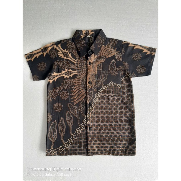 KEMEJA BATIK ANAK,BATIK ANAK.KIDS BATIK.BATIK REMAJA ABG-MERAK HITAM ANAK