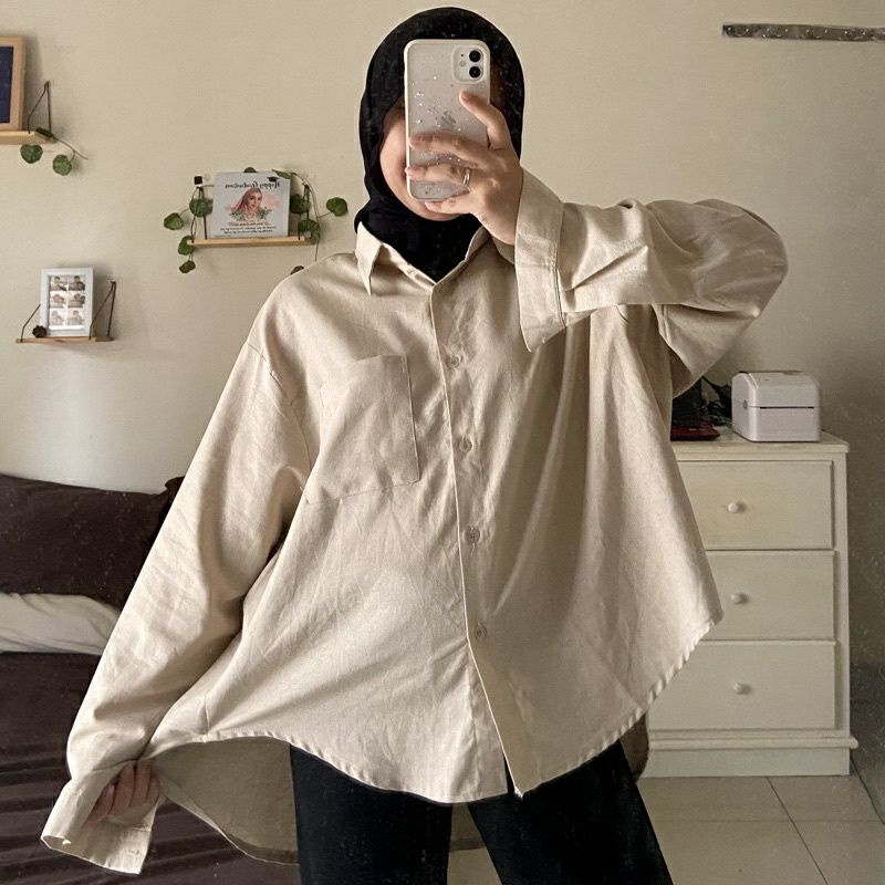 KEMEJA LINEN OVERSIZE SHIRT OVERSIZE KEMEJA POLOS SHIRT POLOS KEMEJA LINEN KEMEJA WANITA KEMEJA LINEN OVERSIZE POCKET KEMEJA BASIC LINEN• KEMEJA LINEN OVERSIZED •