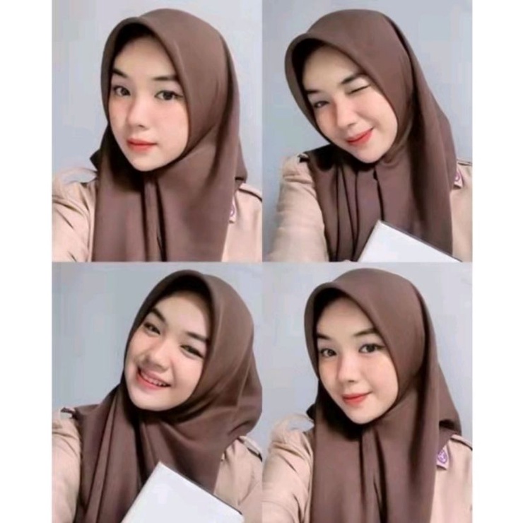 HIJAB PARIS PREMIUM Segi Empat Paris Polos Tidak Nerawang (FREE POUCH)