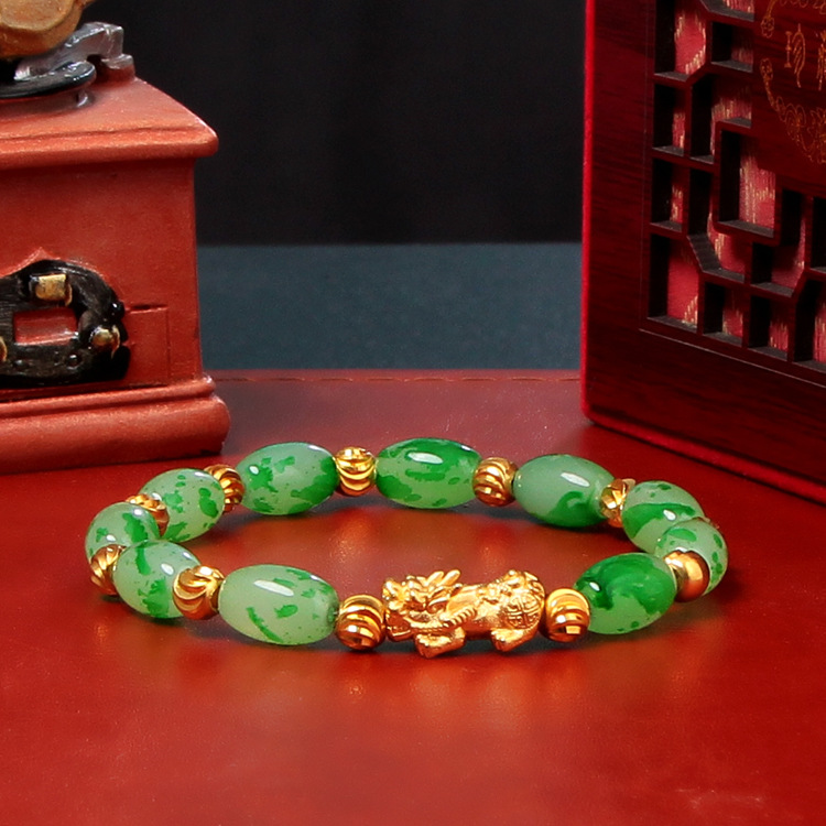 Lucky Women Jade Pixiu Bracelet Gelang Tangan Giok Naga