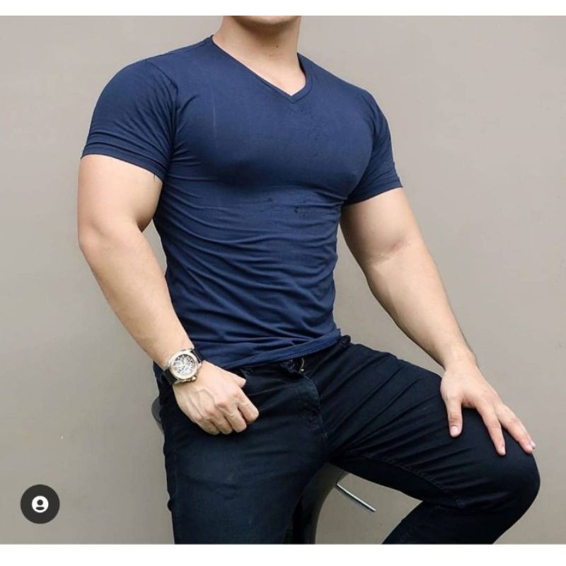 BAJU POLOS PRIA KAOS POLOS PRIA V NECK COMBED 24s