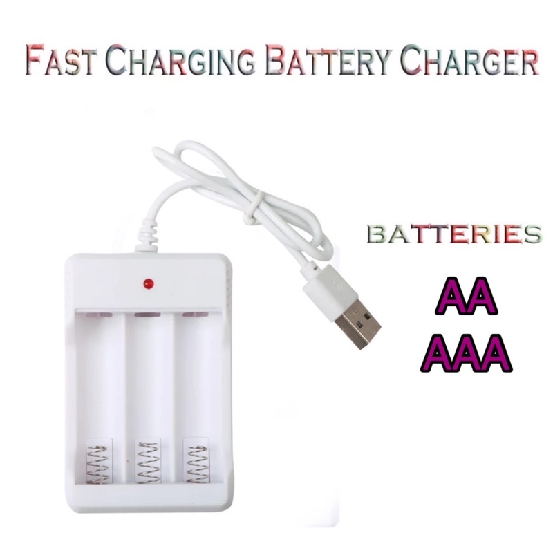 Charger usb A2 A3 cas an baterai batere AA AAA 3SLot