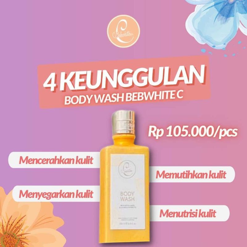 BODYWASH BBC / SABUN PEMUTIH BADAN BEBWHITEC CERAH ALAMI TANPA SUNTIK PUTIH SUDAH BPOM DAN HAL