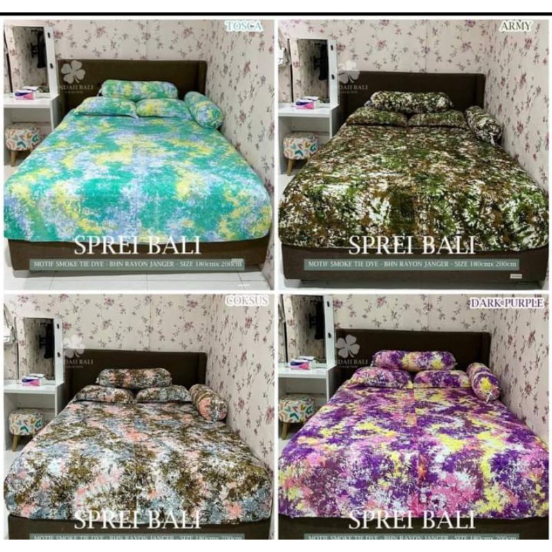 Sprei Bali Smoke Rayon Janger Ukuran 180x200, 160x200 tinggi 30 cm