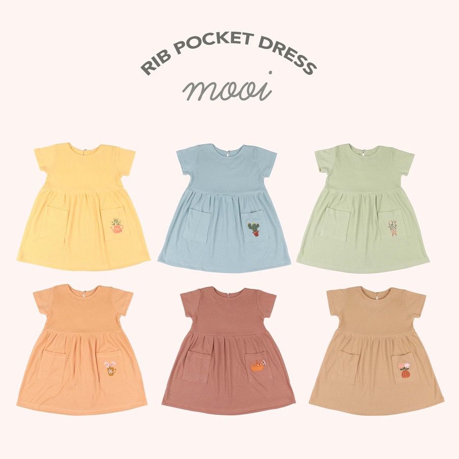 Mooi Baby Rib Pocket Dress New colors / Dress Bayi