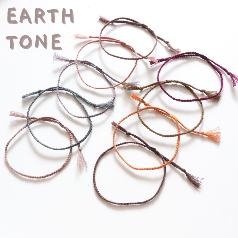 PART 2 - EARTH TONE gelang tangan basic kepang polos unisex loliastuff (braided polos/ gelang kepang/ gelang braided/ gelang polos/ gelang couple / gelang friendship/ gelang bracelet / gelang murah/ gelang tali/ gelang warna)