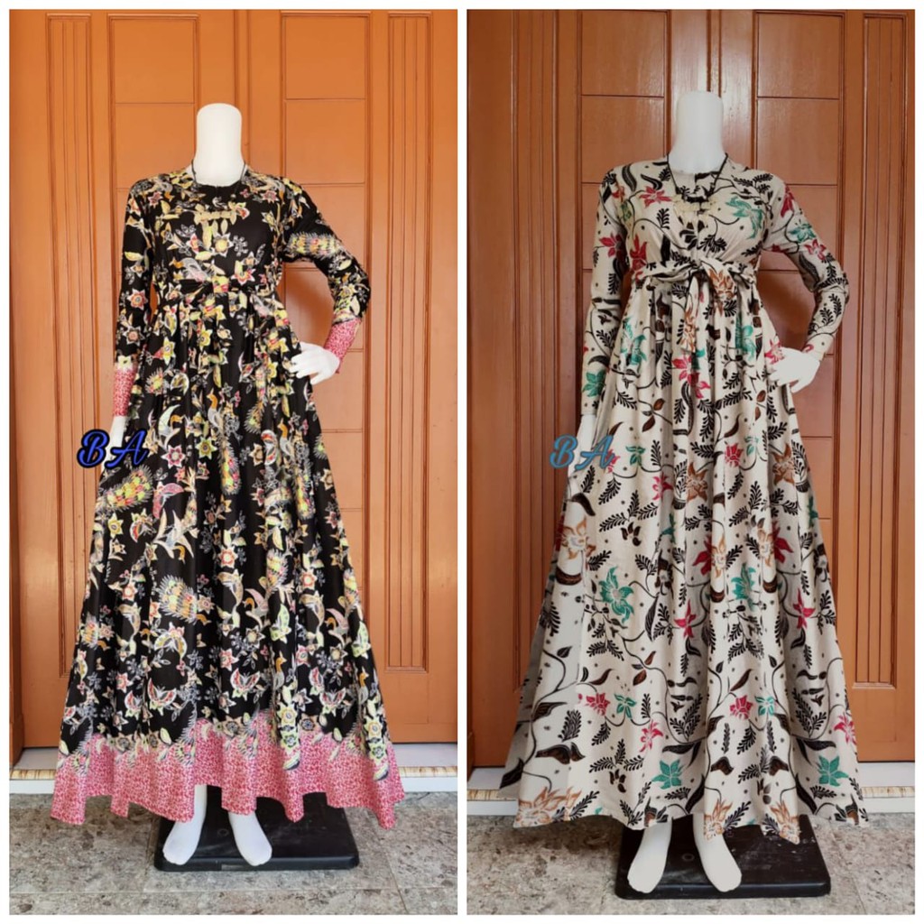  Gamis  Batik  COD MANGGAR Gamis  Batik  Pesta Model  Terbaru 