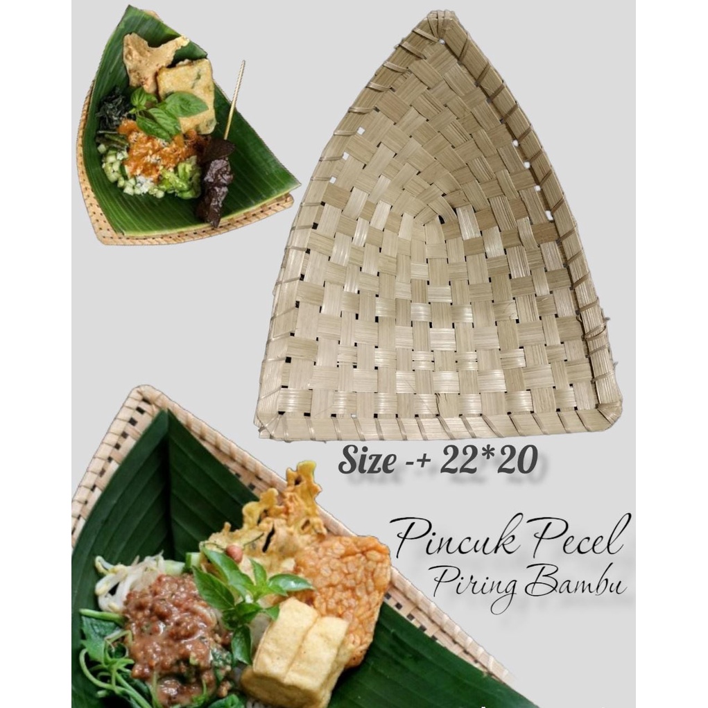 PINCUK BAMBU 1 LUSIN ISI 12 PINCUK PECEL PIRING BAMBU ANYAMAN BAMBU  PIRING TRADISIONAL