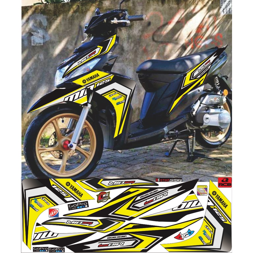 STRIPING MIO M3/MIO Z CONCEPT RACING WARNA HITAM LIS KUNING