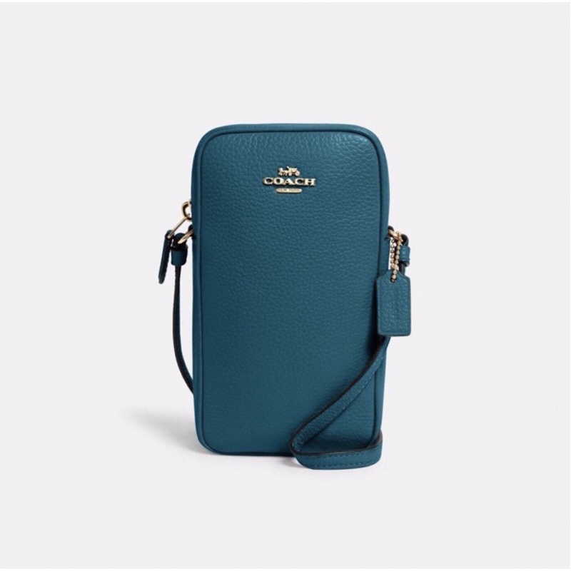 Coach Phone Crossbody Teal ink
