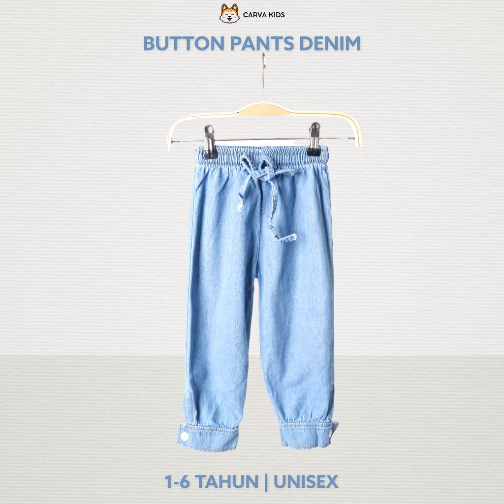 CELANA PANJANG CARVA JEANS JOGGER ANAK KANCING BUTTON POLOS BESTSELLER LUCU IMUT