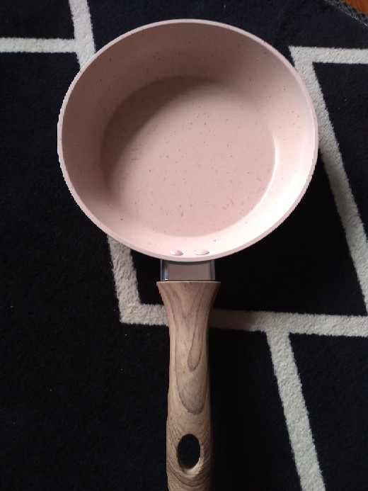 Cypruz Fp0690 12cm Hijau / Fp0691 14cm Pink / Fp0692  16cm Biru Mini Coating Marble Kayu 12 Frypan