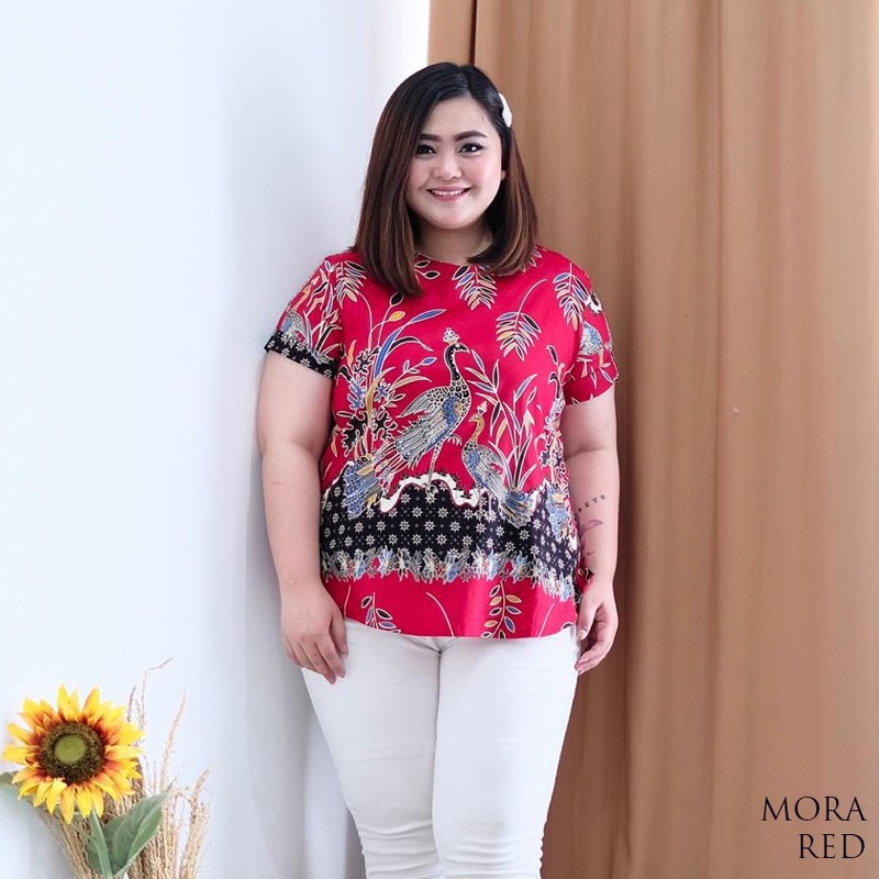 MORA TOP SUPER JUMBO - Atasan Batik Jumbo Wanita Blouse Wanita