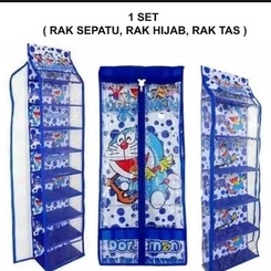 Rak Set Gantung 3in1 (Rak Sepatu ,Rak Tas &amp; Rak Jilbab)