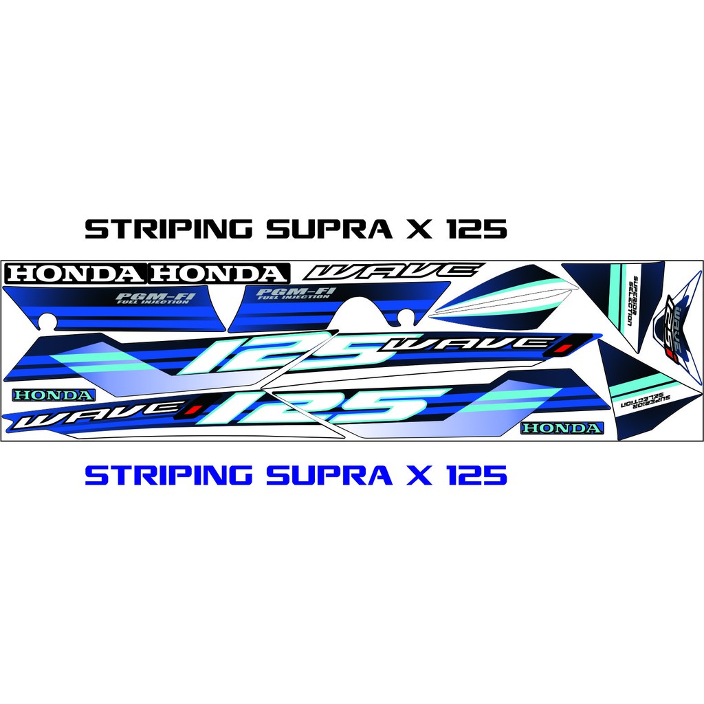 STICKER THAILOOK VARIASI SUPRA X 125 WAVE STRIPING