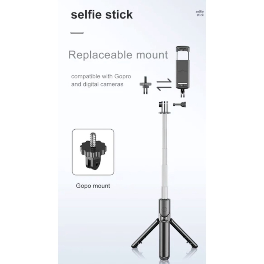 tongkat selfie tongsis tripod tripot hp handphone berdiri wireless selfie stick portable S03 stand holder 3 in 1 remot remote control bluetooth