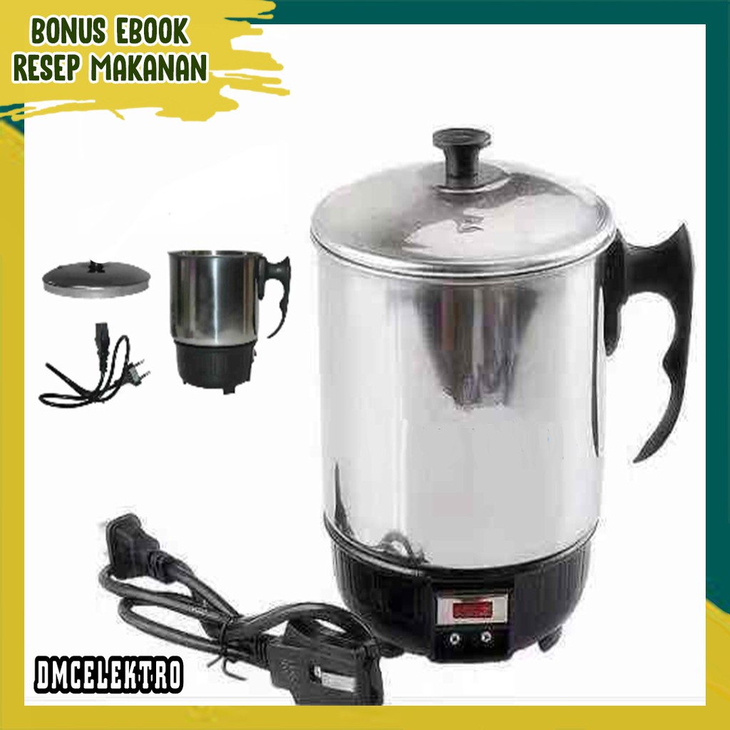 Teko listrik stainless steel 12 cm - Mug Listrik Gelas Masak - Teko