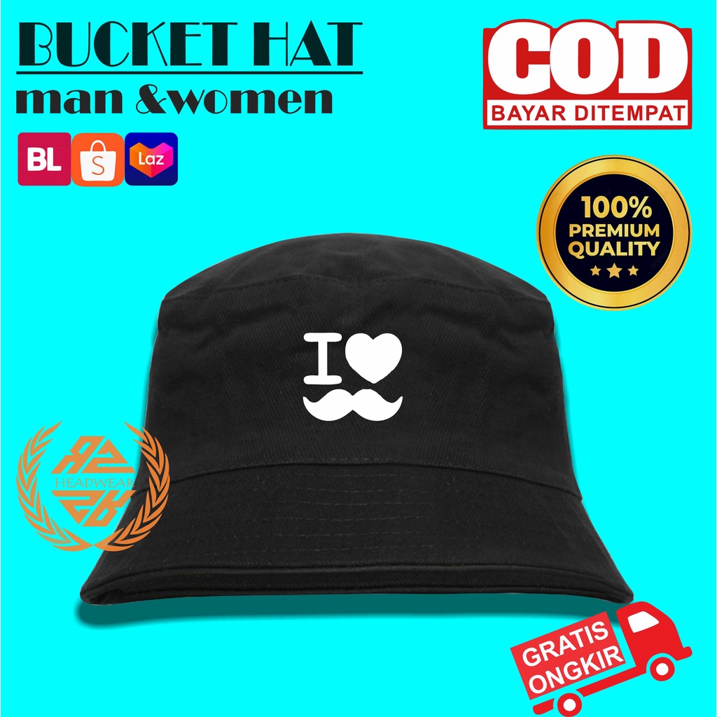 Topi Bucket Hat Outdor Bahan Katun Drill Premium By Rzhewear Original Motif Sablon Satu Sisi