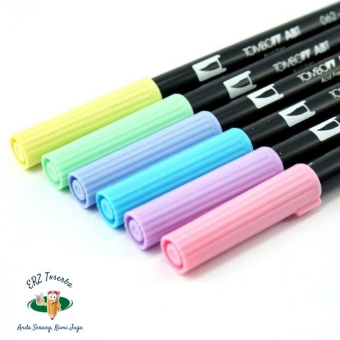 

(BISA COD) SET 6 COLORS TOMBOW ABT DUAL BRUSH PEN PASTEL SERIES / PAKET 6 WARNA TERBARU Kode 381