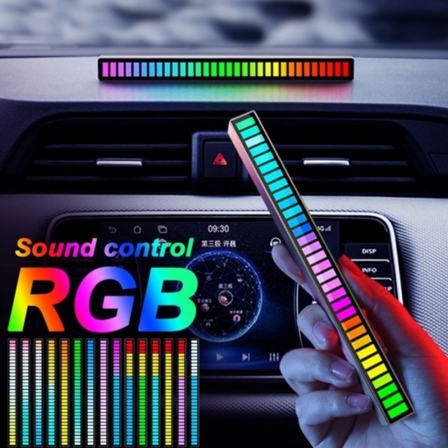 Lampu Bar RGB 3D Strip Spectrum Music Sound Control LED Rythm Lights android ios