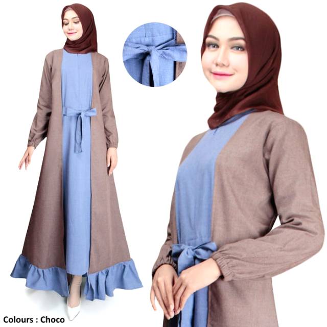 Baju Gamis Wanita Perempuan Cewek Erina Maxi Dress Muslimah
