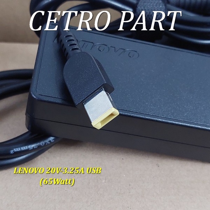 Adaptor Charger Laptop Lenovo Thinkpad T440 T440s E440 T450 T450s 20V-3.25 USB BERGARANSI