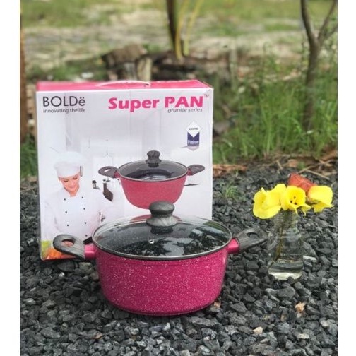 BOLDE SUPER PAN CASSEROLE / PANCI BOLDE 24 CM GRANIT SERIES/PANCI GRANITE COATING ANTI LENGKET