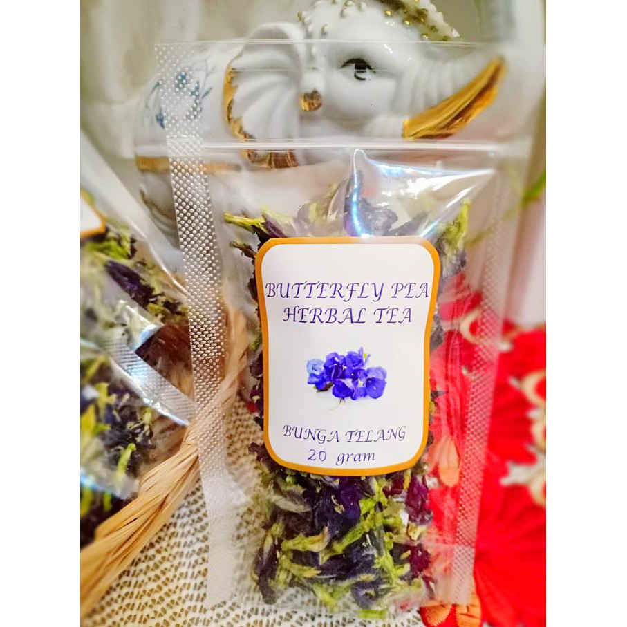 

bunga telang butterfly pea flower bluepea flower teh herbal. isi 20 gr