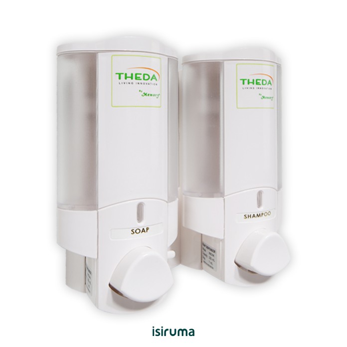 Dispenser Tempat Sabun Cair Shampoo 2 Tabung 2 in 1 THEDA - Isiruma