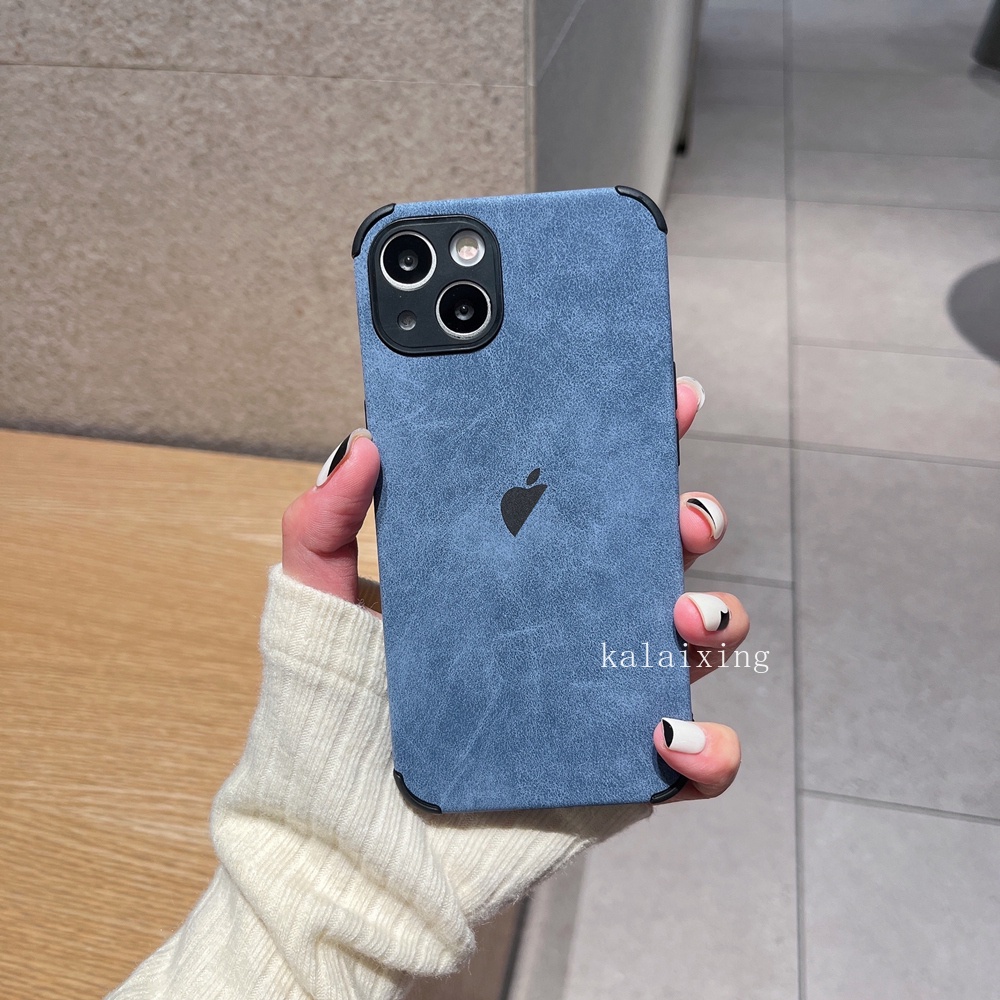 Soft Case Bahan Kulit Velvet Untuk iPhone 13 / 12 / 11 Pro Max X XR Xs Max 7plus 8Plus