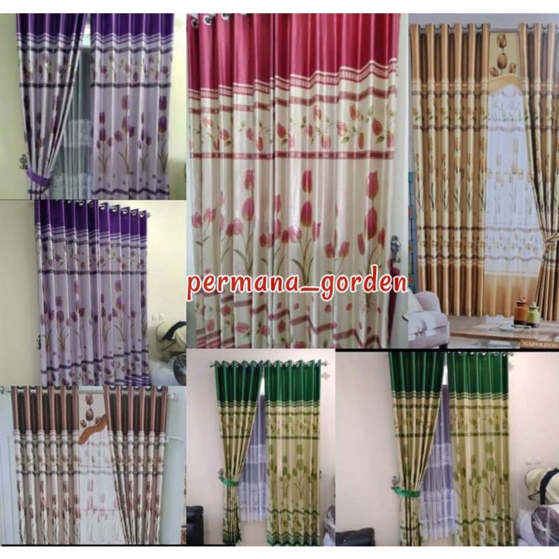Gorden motif terbaru gorden motif bunga tulip gorden minimalis